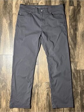 prAna Brion Pants Mens 33x30 Dark Iron Slim Fit Performance Hiking Gorpcore EUC